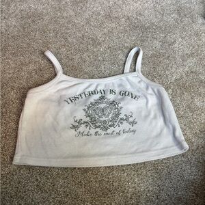 $3 | 3 for $10 White Graphic Crop Top